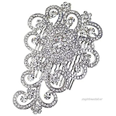 Orla Jewellery Floral Bridal Comb Wedding Hair Accessory - Silver
