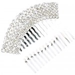 PYNK Jewellery Bridal Hair Accessories 5 Row Clear Crystal Hair Comb