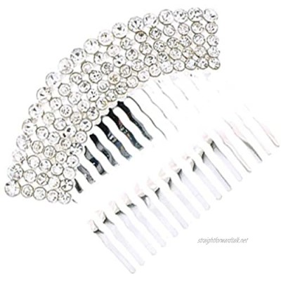 PYNK Jewellery Bridal Hair Accessories 5 Row Clear Crystal Hair Comb