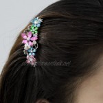 Swarovski Crystal Hair Comb with Frosted Flowers