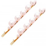 1Pair Hair Clips for Women Elegant Cute Pearl Bead Barrettes Sweet Hairpin Hair Accessories for Girls for Wedding Bridal Jewelry Gift