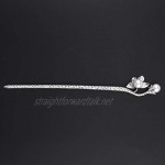Beaded Hair Stick Hairpin Hair Ornaments Headpiece Bridal Jewelry - Orchid Shape 15.6x1.8cm