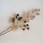 Bridal hairpins with glass flowers Swarovski gold