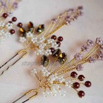 Bridal hairpins with glass flowers Swarovski gold