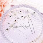 Clearine Wedding Bridal Crystal Simulated Pearl Marquise-Shape Leaf Hair Pins Set Clear Silver-Tone