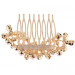 Efulgenz Pearl Rhinestone Bridal Wedding Hair Side Comb Pin Clip Jewellery Accessory for Girls Women Brides Bridemaids