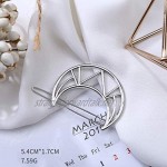 Fashion Ladies Hair Clips for Women Personality Simple Moon Geometry Metal Hairpin Barrettes Hair Accessories for Girls for Wedding Bridal Jewelry Gift