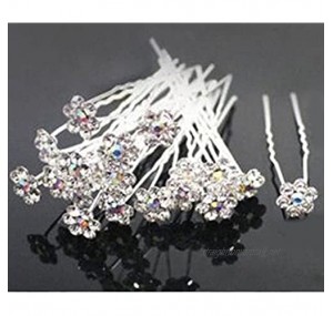 Gregory Crafts & Gifts Bridal Rhinestone Flower Crystal Hairpin Hair Grips x 20