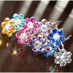 MontCherry Assorted Big Crystal Flower Diamante Wedding Bridal Prom Hair Pins 5 Pins by Trendz