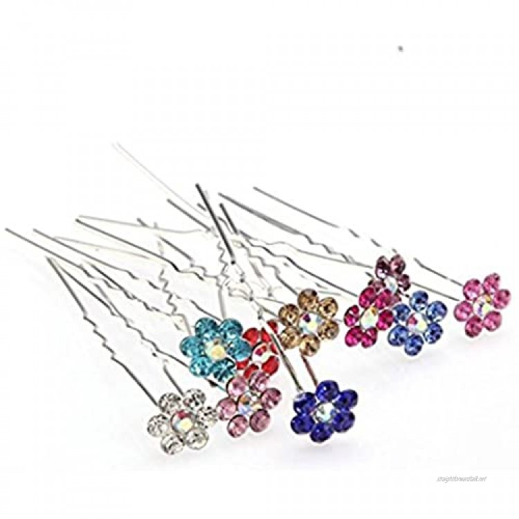 MontCherry Assorted Big Crystal Flower Diamante Wedding Bridal Prom Hair Pins 5 Pins by Trendz