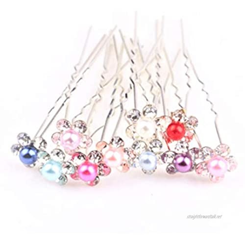 MontCherry Brand Mix Pearl Crystal Flower Diamante Wedding Bridal Prom Hair Pins 5 Pins by Trendz