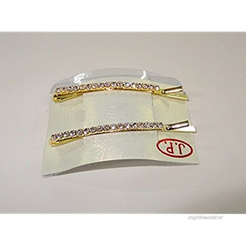 MontCherry Golden Stones on Golden Pins Crystal Diamante Wedding Bridal Prom Hair Pins 2 Pins by Trendz