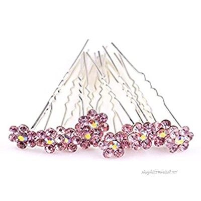 MontCherry Light Purple Crystal Flower Diamante Wedding Bridal Prom Hair Pins 10 Pins by Trendz