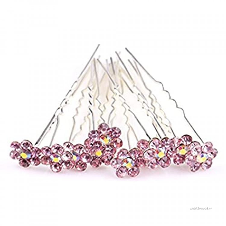 MontCherry Light Purple Crystal Flower Diamante Wedding Bridal Prom Hair Pins 10 Pins by Trendz