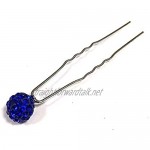 MontCherry Navy Blue Shamballa Crystal Diamante Wedding Bridal Prom Hair Pins 10 Pins by Trendz