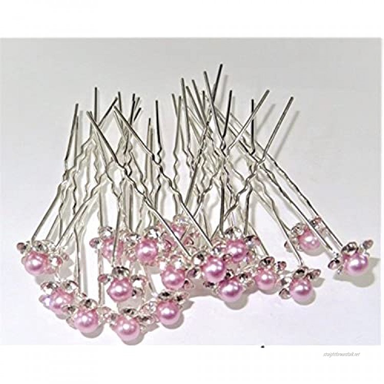 MontCherry Orchid Light Purple Pearl Crystal Flower Diamante Wedding Bridal Prom Hair Pins 10 Pins by Trendz