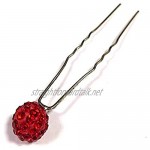MontCherry Red Shamballa Crystal Diamante Wedding Bridal Prom Hair Pins 40 Pins by Trendz