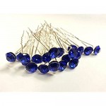MontCherry Royal Blue Stud Crystal Diamante Wedding Bridal Prom Hair Pins 40 Pins by Trendz