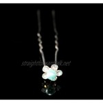 MontCherry Sea Green Pearl Crystal Flower Diamante Wedding Bridal Prom Hair Pins 20 Pins by Trendz