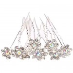MontCherry Silver Big Crystal Flower Diamante Wedding Bridal Prom Hair Pins 20 Pins by Trendz