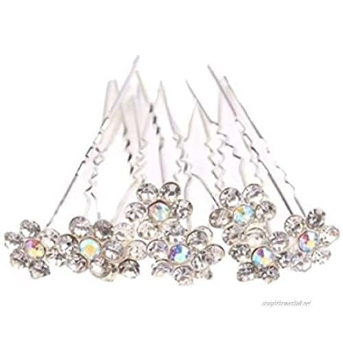 MontCherry Silver Big Crystal Flower Diamante Wedding Bridal Prom Hair Pins 20 Pins by Trendz