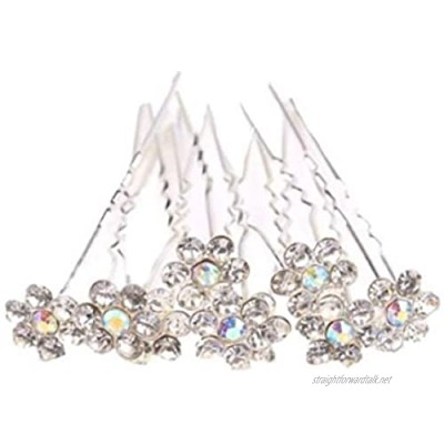 MontCherry Silver Big Crystal Flower Diamante Wedding Bridal Prom Hair Pins 40 Pins by Trendz