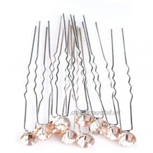 MontCherry Stud Crystal Diamante Wedding Bridal Prom Hair Pins 20 Pins by Trendz (Peach)