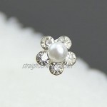 MontCherry White Pearl Crystal Flower Diamante Wedding Bridal Prom Hair Pins 40 Pins by Trendz