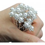 MontCherry White Pearl Crystal Flower Diamante Wedding Bridal Prom Hair Pins 40 Pins by Trendz