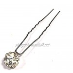 MontCherry White Silver Shamballa Crystal Diamante Wedding Bridal Prom Hair Pins 10 Pins by Trendz