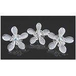 Wedding Hair Jewellery Spiral Spirals Hair Pin Flower Silver Mesh Crystal Clear Set of 6