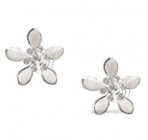 Wedding Hair Jewellery Spiral Spirals Hair Pin Flower Silver Mesh Crystal Clear Set of 6