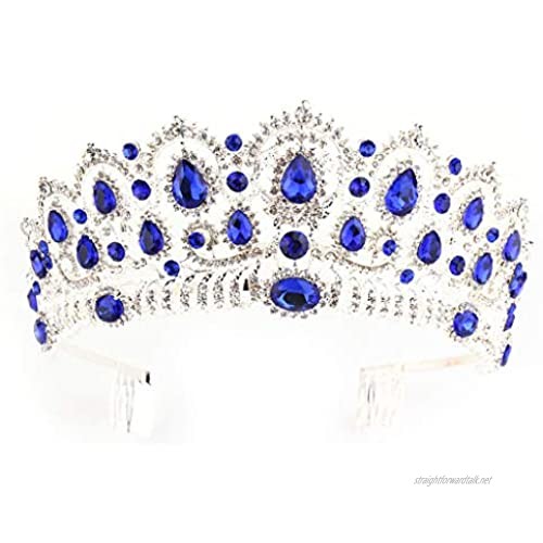DANLINI Tiara Crowns Vintage Crystal Pageant Princess Crowns with Comb Bridal Tiaras 