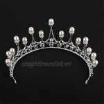 Ofgcfbvxd Ladies Headwear Bridal Tiara Accessories Rhinestone Tiaras Crowns Pageant Designs Vintage Crystal Tiara Wedding Crown Crown (Color : White Size : 15.5 * 7(cm))