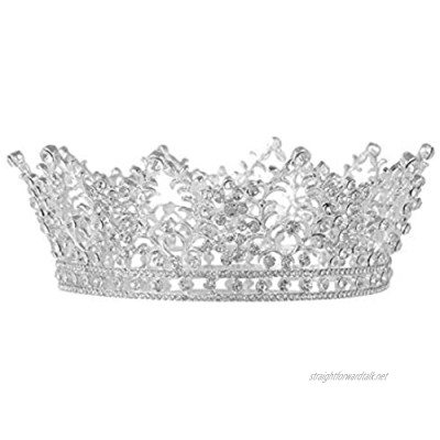Ofgcfbvxd Ladies Headwear Gold-plated Water Drill With Wedding Beauty Pageant Bridal Crown Queen Princess Silver Crown (Color : Silver)