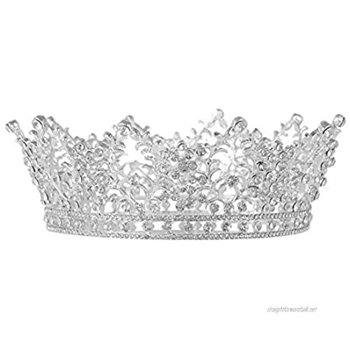 Ofgcfbvxd Ladies Headwear Gold-plated Water Drill With Wedding Beauty Pageant Bridal Crown Queen Princess Silver Crown (Color : Silver)