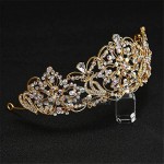 Ofgcfbvxd Ladies Headwear Hairband Headband Tiara Hair Jewelry For Womens Girls Bridal Wedding Prom Rhinestone Crystal Crown Crown (Color : Gold)