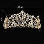 Ofgcfbvxd Ladies Headwear Hairband Headband Tiara Hair Jewelry For Womens Girls Bridal Wedding Prom Rhinestone Crystal Crown Crown (Color : Gold)