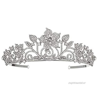 Ofgcfbvxd Ladies Headwear Ice Cone Shape Costume Photography Wedding Accessories Rhinestone Queen Bridal Crown Crown (Color : Silver)