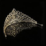 Ofgcfbvxd Ladies Headwear Tiara With Side Comb Gold Vintage Crystal Rhinestone Bridal Wedding Crown Crown (Color : Gold)