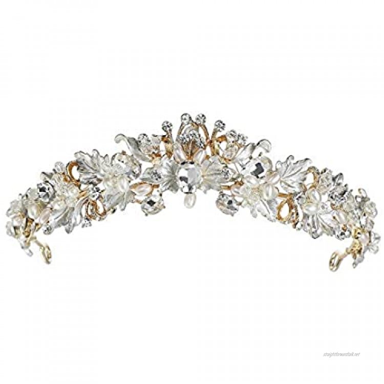 Ofgcfbvxd Ladies Headwear Tiaras Baroque Bridal Flame Hair Accessories Pegeant Crown For Porm Wedding Bride Crowns Crown (Color : Gold)