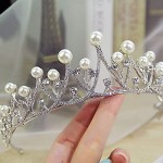 OKMIJN Bridal Crown Wedding Crystal Tiara Prom Pageant Rhinestone Headband Tiara Hair Accessory
