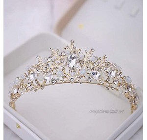 OKMIJN Bridal Crowns Handmade Tiara Diadem Tiara Bridal Wedding Crystal Bride Wedding Hair Accessories Crown