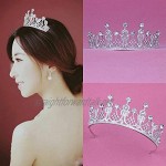 OKMIJN Bridal Tiaras Crowns Headband Crystal Rhinestone Pageant Bride Hair Accessories Pearl Wedding Crown