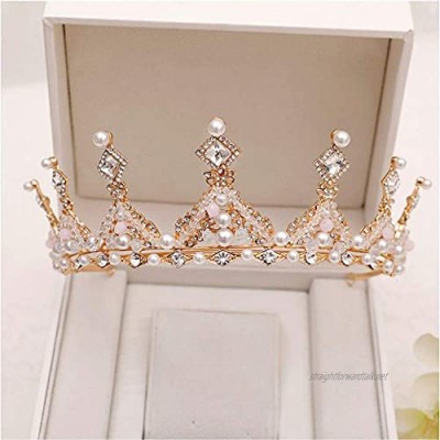 OKMIJN Bride Gold Color Wedding Leaf Bride Crystal Crown Wedding Hair Tiara Hair Accessories
