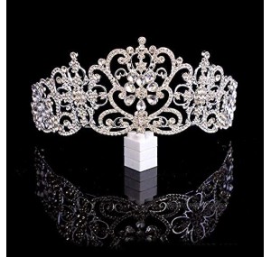 OKMIJN Crystal Bridal Crown Tiaras Gold Diadem For Women Wedding