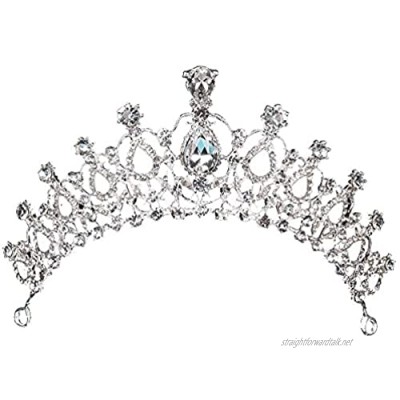 OKMIJN Crystal Tiara Crowns Hair Jewelry Rhinestone Wedding Pageant Bridal Headband