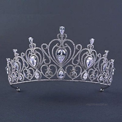 OKMIJN Cubic Zirconia Crystal Tiara Headpieces Brides Crown Hair Accessories