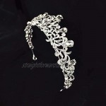 OKMIJN Fashion New Crown Handmade Silver Rhinestone Bride Wedding Headdress Pop Crystal Hair Accessories Decoration