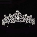 OKMIJN Fashion New Crown Handmade Silver Rhinestone Bride Wedding Headdress Pop Crystal Hair Accessories Decoration